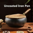 thumbnail image 2 of 9.45-Inch Hand-Forged Iron Wok  Uncoated Nonstick Carbon Steel Pan with Wooden Lid, Rust-Resistant Stir Fry Pan for Gas & Induction Cooktops, Round Bottom, Durable, 2 of 7