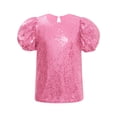 thumbnail image 3 of Doomiva Girls Disco Party Glitter Tops Sequin T-Shirts Hip Hop Jazz Dance Blouse Birthday Performance Cos tume Pink 10, 3 of 7