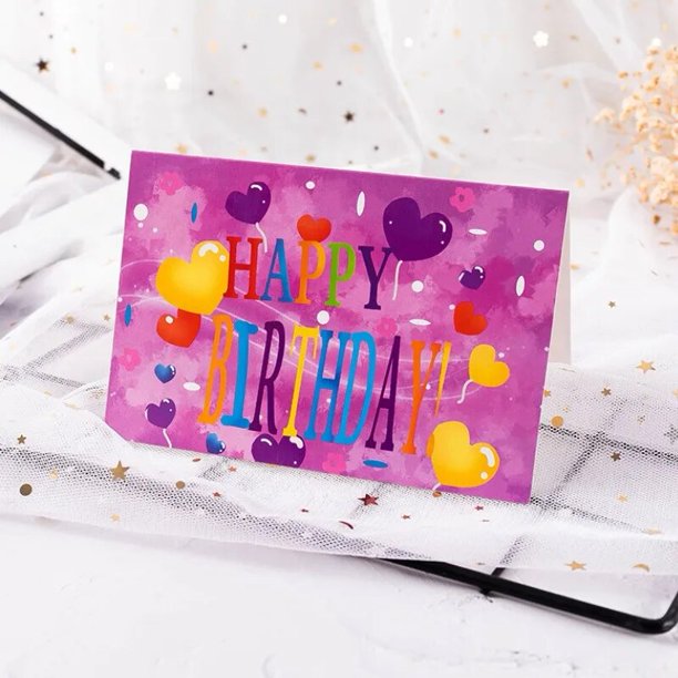 Tarjeta de feliz cumpleaños para niños, tarjeta de felicitación colorida, regalo para fiesta de cumpleaños