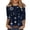 Light Blue, variant on WTOBBY Women's Casual 3/4 Sleeve Retro Print Round Neck T-Shirt with Christmas Theme, Ladies Retro Style Top for Holiday Wear, Comfortable Blouse for Daily Use,Green L