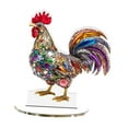 thumbnail image 3 of Placa de escritorio acrílica con decoración de pollo colorido 2D, decoración navideña creativa para oficina, entrada, armario, dormitorio, mesa y Estilo C, 3 of 7