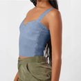 thumbnail image 4 of AherBiu Going out Tops for Women Ribble Knitted Tank Tops Sleeveless Low Cut V Neck Basic Layer Shirts, 4 of 5