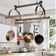 thumbnail image 4 of Enclume Design Products PR38 HS 3- Bar Ceiling Pot Rack with 12 Hooks, Hammered Steel, 4 of 4
