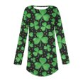 thumbnail image 3 of Wdfiry Womens St Patricks Day Shirts Long Sleeve Shamrock Clover Green Crew Neck Tee Shirts Lucky Tops Plus Size Graphic Casual Tunic Tops, 3 of 3