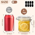 thumbnail image 2 of Juego de tarros de vidrio ComSaf herméticos 240 ml (8 oz), 6 piezas con tapa, 2 of 8