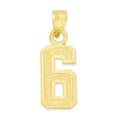 thumbnail image 1 of 14k Solid Gold Number Six Necklace with 16" Rolo Chain, #6 Gold Charm Pendant Jewelry for Athletes, Sports Gifts for Him and Her, 1 of 5