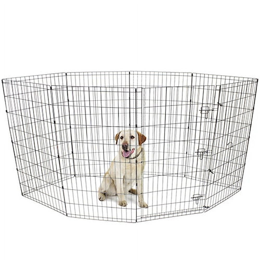 IPet Foldable Metal Dog Playpen – 24"H X 23"W Panels With Door, For Pets