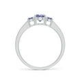 thumbnail image 2 of ANGARA Natural Three Stone Round Tanzanite Ring with Diamond Accents in 14K White Gold for Women (Size-5mm) | December Birthstone, Anniversary, Jewelry Gift for Women | Natural Tanzanite Ring, 2 of 8