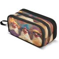 thumbnail image 1 of wonima02 Chicken Autumn Leaves Brown Pencil Case Large Capacity Pencil Pouch Bag Box Organizer for Office College School Supplies Stationery Organizer Pen Cases Bags for Student Teens Kids Boys Girls, 1 of 1
