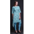 thumbnail image 3 of Bimba Blue Sparrow & American Goldfinch Bird Asymmetric Kurta Indian Tunic Tops for Women Printed Indian Clothing XSmall, 3 of 6