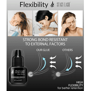 Stacy Lash Extra Strong Adhesive (0.17 fl.oz / 5 ml) / Black Cyanoacrylate Eyelash Extension Glue / Strong and Fast Drying Formula / Professional Use Only