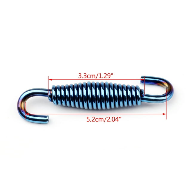 Embout de Silencieux de Tuyau d'Échappement Moto en Acier Inoxydable à Ressort 2 Pcs Bleu