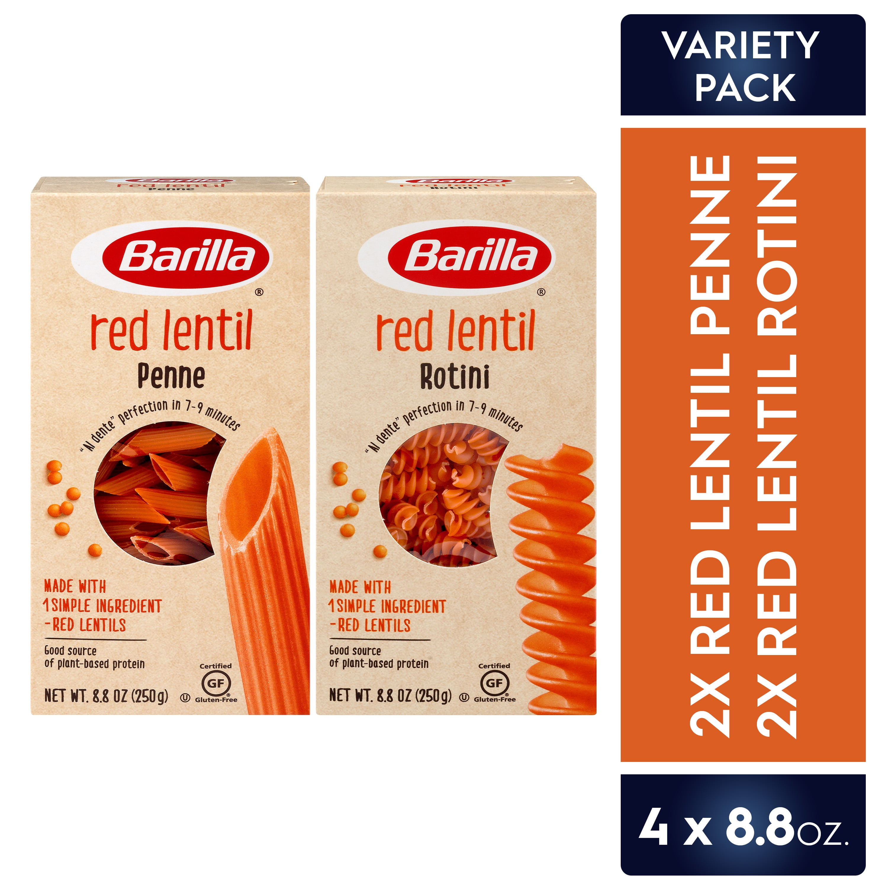 Barilla Gluten Free Red Lentil Rotini & Red Lentil Penne Pasta Variety