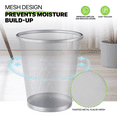 thumbnail image 5 of Magshion 2PCS 5 Gallon Open Top Mesh Trash Cans, Iron Round Wire Bin, Durable Wire Wastebasket for Kitchen Bathroom Office, Silver, 5 of 9