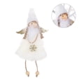 thumbnail image 3 of Pedante del festival del terciopelo de la decoración colgante del ornamento de la muñeca de la Navidad para el hotel casero, blanco Vogacara HA001209-01, 3 of 6