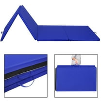 Costway 4'x10'x2" Folding Gymnastics Gym Mats Blue Stretching Yoga Blue