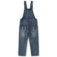 thumbnail image 2 of KIDSCOOL SPACE Girls Denim Overalls, Elastic Waistband Inside Washed Ripped Holes Jeans Jumpsuit, 4-5 Years, 2 of 9