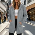 thumbnail image 2 of QIYAGBSA Hoodies for Women Zip Up Longline Hooded Sweatshirt with Front Pockets Casual Fall Winter Outerwear (Gray, L), 2 of 7