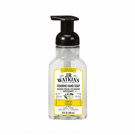 J.R. Watkins Scented Foaming Hand Soap for Kitchen and Bathroom, Lemon, 9 Oz