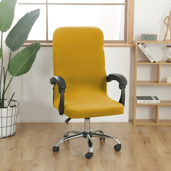 Mlkoz Office Chair Covers, Solid Color Brushed High Elastic Chair Cover Soft And Comfortable Chair Seat Cover -proof And- Chair Slipcover Suitable For Dining Chair, Men Gifts