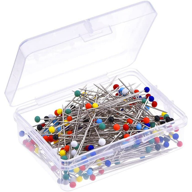 Heldig 500 Count Sewing Pins, Glass Ball Head Pins, Multicolor Straight  Quilting Pins, Drawing Pin with Clear Plastic Box, for Sewing DIY,  Dressmaker