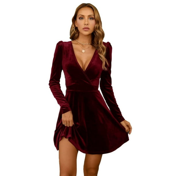 Vestidos de mujer, vestidos de noche elegantes, vestidos de cóctel de manga larga.