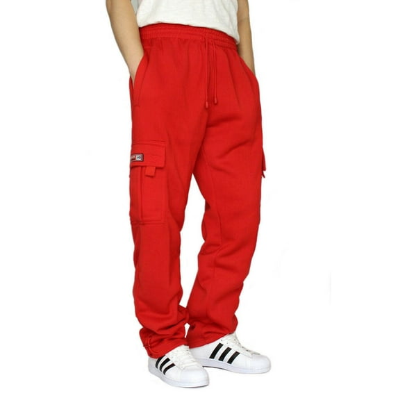 Dream USA Heavyweight Cargo Sweatpants, Red, XL