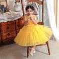 thumbnail image 5 of LNWUY (12 Months-5 Years) Toddler Girls Fashion Cute Bowknot Tulle Tutu Flower Girl Birthday Dress Dress Soft Comfy Set Yellow 2-3Years, 5 of 9