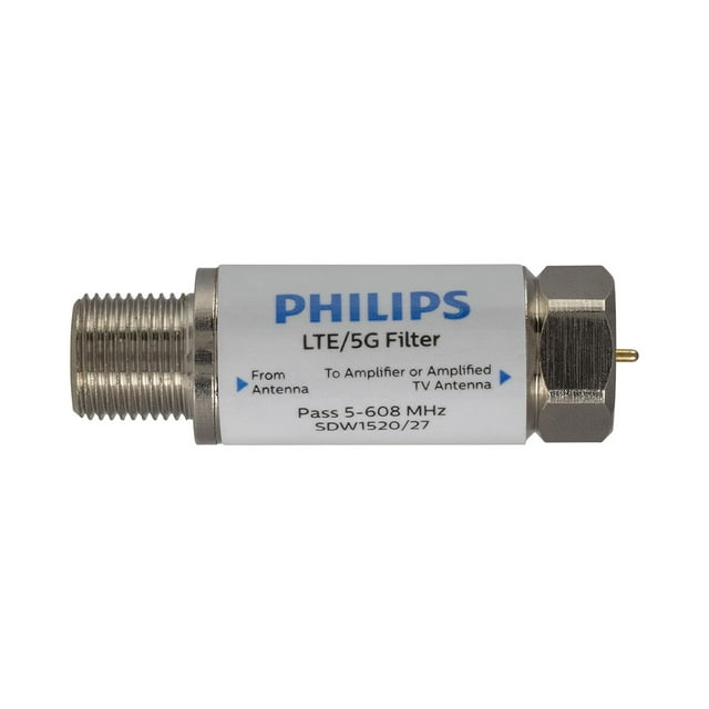 Philips LTE Filter for TV Antenna, Filters 4G 5G LTE Signal to Reduce Interference and Pixilation fo