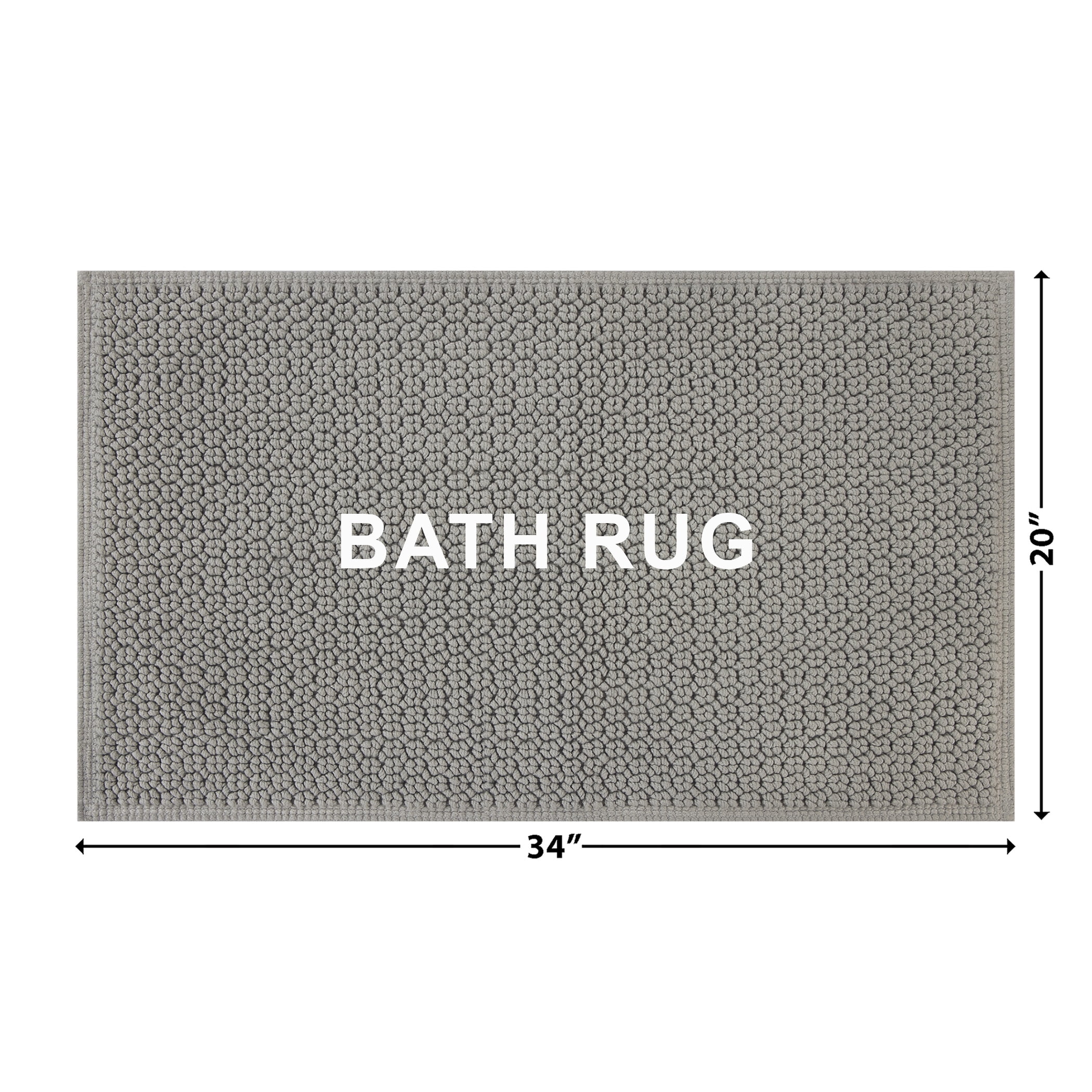 Better Homes & Gardens Signature Soft Cotton Looped Bath Mat, Soft Silver, 20 in x 34 in