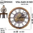 thumbnail image 3 of THE GEARS CLOCK Wall Clock with Real Moving Gears AM-LI_ 24 in Round Wood-Stone, 3 of 7
