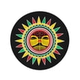 thumbnail image 2 of SIDONKU 60 inch Round Beach Towel Blanket Red Aloha Reggae Sun Archaic Aztec Culture Exotic Face Travel Circle Circular Towels Mat Tapestry Beach Throw, 2 of 2