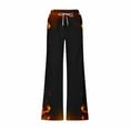 thumbnail image 4 of Cmfcve Men's Sweatpants Elastic Waistband Wide Leg Trousers Hip Hop Streetwear Straight Joggers Drawstring Flame Print Home Lounge Pants, 4 of 5