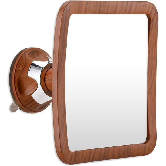MIRRORVANA Fogless Shower Mirror for Shaving - Shatterproof Surface, Upgraded Suction Cup, and 360° Swivel Design - 6.3" x 6.3" (Bamboo Print)
