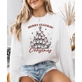thumbnail image 2 of Merry Cluckin Christmas Sweatshirt for Women and Teens Funny Chicken Xmas Tree Pullover White Sweatshirt Adult Small, 2 of 4