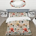 thumbnail image 2 of Designart "Nordic Simplicity In Red Florals" Floral Bedding Covert Set - Cottage Bed Set With 1 Sham, 2 of 5