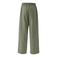 thumbnail image 5 of Girls Cotton Linen Pants for Girls Wide Leg Drawstring Pant Casual Summer Beach Sweatpants Palazzo Flowy Boho Dress Trousers, 5 of 8