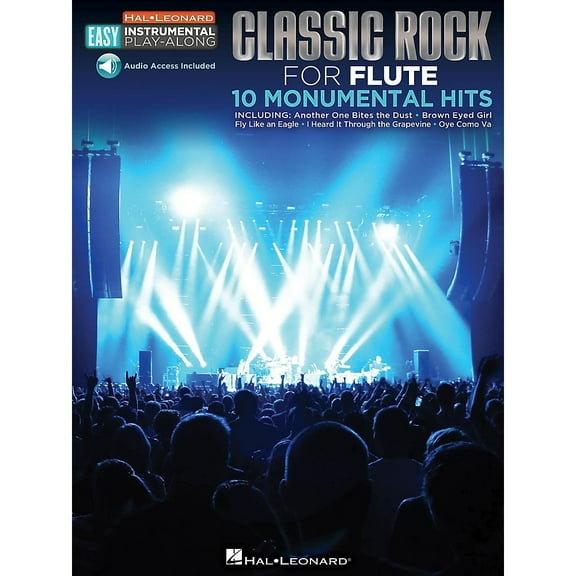 Hal Leonard Easy Instrumental Play-Along: Classic Rock - 10 Monumental Hits: Flute Easy Instrumental Play-Along Book with Online Audio Tracks (Paperback)