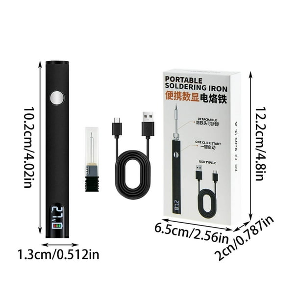 Herramientas y mejoras para el hogar Soldador USB práctico Cable USB Lápiz quemador Pantalla LED Tres archivos Voltaje ajustable Conector 510 Soldador
