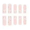 thumbnail image 3 of Fofosbeauty 24pcs Press on False Nails Tips, Coffin Fake Acrylic Nails, Flash Crush Drill Lines White, 3 of 8