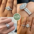 thumbnail image 3 of Wuziwen 3 Carat Moissanite Wedding Rings for Women Halo Pear Cut Bridal Sets 925 Sterling Silver Size 6, 3 of 10