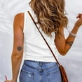 thumbnail image 5 of asdoklhq 2025 Summer Fall Womens Tops Clearance under $5 Women Sexy Casual Slim Fit Round-Neck Ribbed Sleeveless Solid Cami Tank Tops Shirts White XXL, 5 of 5