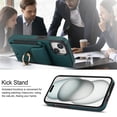 thumbnail image 6 of SaniMore for iPhone 15 Plus Case with Metal Rotating Ring Kickstand RFID Blocking Card Slots PU Leather Anti-scractch Wear-resitant Shockproof Wallet Cover for iPhone 15 Plus(6.7" 2023), Green, 6 of 9