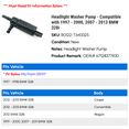 thumbnail image 2 of Headlight Washer Pump - Compatible with 1997 - 2000, 2007 - 2013 BMW 328i 1998 1999 2008 2009 2010 2011 2012, 2 of 3