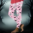 thumbnail image 5 of Felirenzacia High Waisted Leggings for Women and Girl Pink Spooky Ghost and Pumpkin Print No See Through Tummy Control Cycling Workout Yoga Pants with Pockets Reg & Plus Halloween Printed, 5 of 5