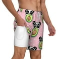 thumbnail image 2 of Kdxio Panda Avocado Print Men'S Swim Trunks With Compression Liner 7 Inch Inseam Quick Dry Swim Shorts, 2 of 7