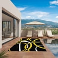 thumbnail image 3 of Yellow Geometric Outdoor Rug for Patio/Deck/Porch, Non-Slip Large Area Rug 4 x 6 Ft, Modern Abstract Simple Lines Black Indoor Outdoor Rugs Washable Area Rugs, Reversible Camping Rug Carpet Runner, 3 of 8