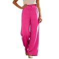 thumbnail image 2 of High Waisted Wide Leg Palazzo Pants for Women Summer Beach Vacation Lounge Trousers with Pockets 2026 Trendy Pink L, 2 of 7