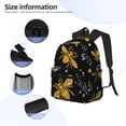 thumbnail image 5 of Vsdgher Hohey Bee Golden Embroidery Print Unisex Large Capacity Bookbag Schoolbag Casual Daypack for High School/College/Teens/Travel/Work, 5 of 8