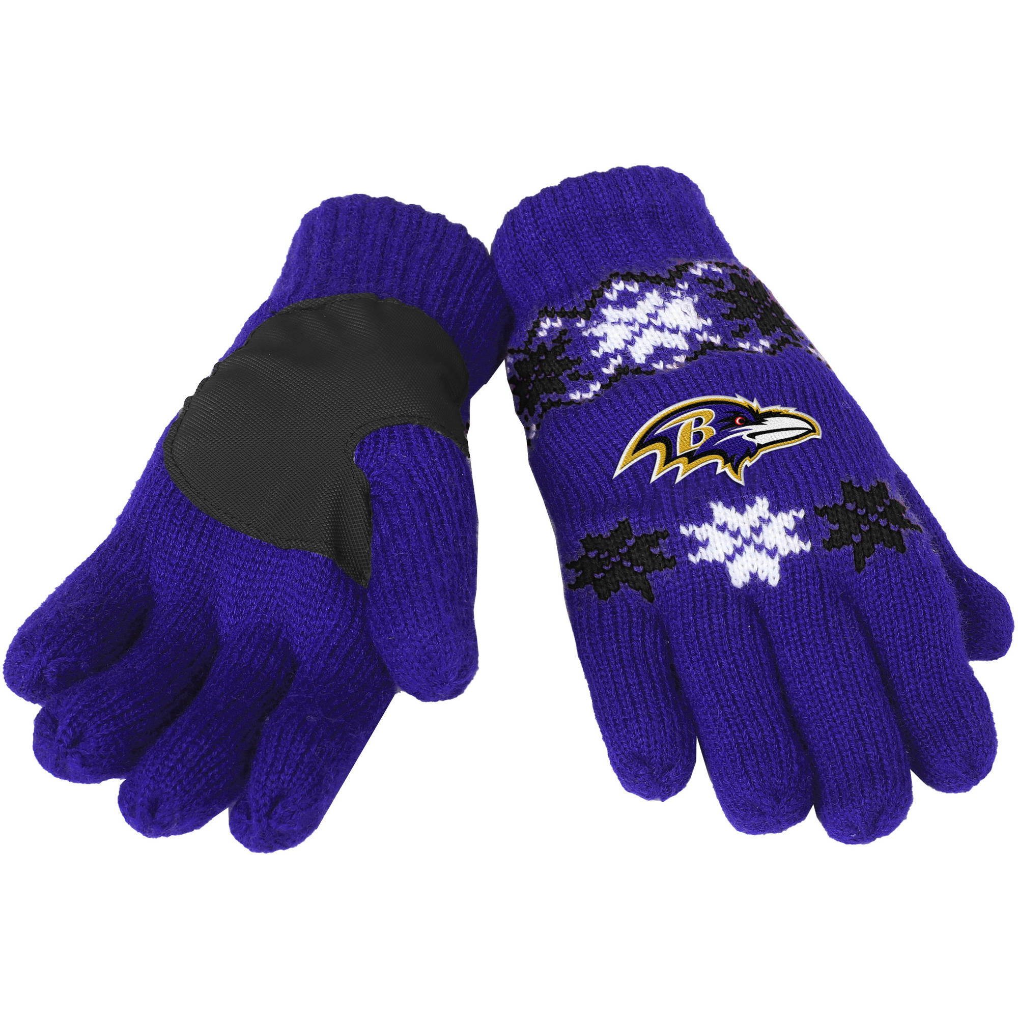 NFL Forever Collectibles Lodge Gloves, Baltimore Ravens